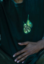 Load image into Gallery viewer, DFKT Fruits Green t-shirt front graphic closeup