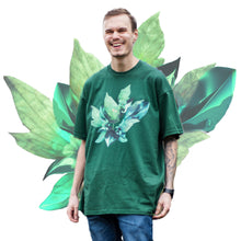 Load image into Gallery viewer, Green Roboflower floral graphic t-shirt model mockup