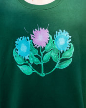 Load image into Gallery viewer, green misfit painted sweater graphic closeup