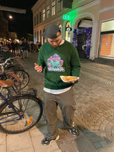 Load image into Gallery viewer, man wearing green roboflower v3 sweater with puma rs-x