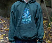 Load image into Gallery viewer, Green Mindliquid graphic hoodie graphic closeup