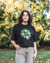 Load image into Gallery viewer, Woman wearing oversized black bubbles graphic tee