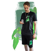 Load image into Gallery viewer, black Think Outside The jar shorts model mockup