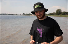 Load image into Gallery viewer, man smiling wearing black oversized euphoria graphic t-shirt