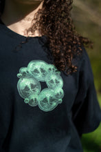 Load image into Gallery viewer, Black Tree Of Life t-shirt graphic closeup