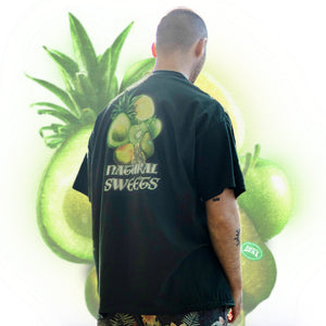 DFKT Fruits green graphic t-shirt model thumbnail back