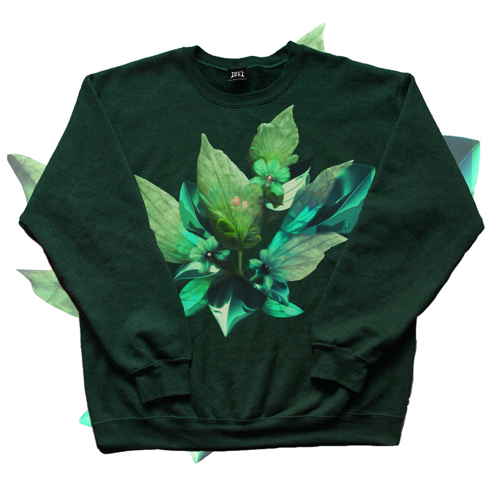 Green Roboflower Sweater Cozy Fit Mockup