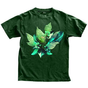 Green Roboflower floral graphic t-shirt mockup