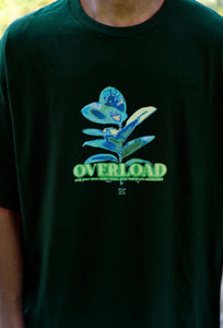 Green overload thermal graphic t-shirt front graphic closeup