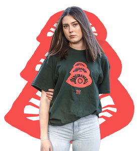 Green stress t-shirt model mockup