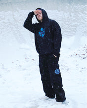 Load image into Gallery viewer, Man wearing black Bubbles Cargos, and black Bubbles Hoodie