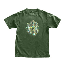 Load image into Gallery viewer, Military green magic mirror graphic t-shirt mockup