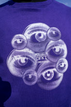 Load image into Gallery viewer, Purple Eye Bubbles Sweater Eyed Print closeup