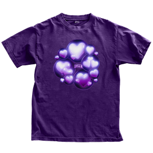 Purple love bubbles t-shirt mockup