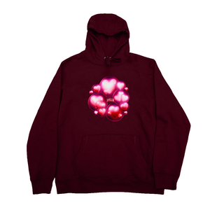 Red Love Bubbles Hoodie classy fit mockup