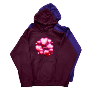 Red Love Bubbles Hoodie cozy fit mockup