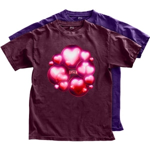 Red love bubbles t-shirt mockup