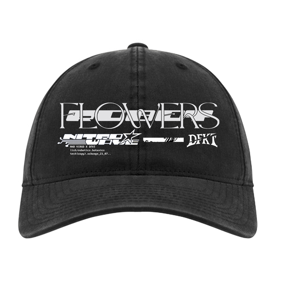 Roboflower Dad hat black cap mockup