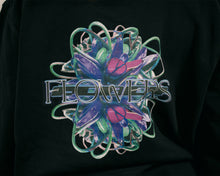 Load image into Gallery viewer, black Roboflower v2 sweater back graphic closeup