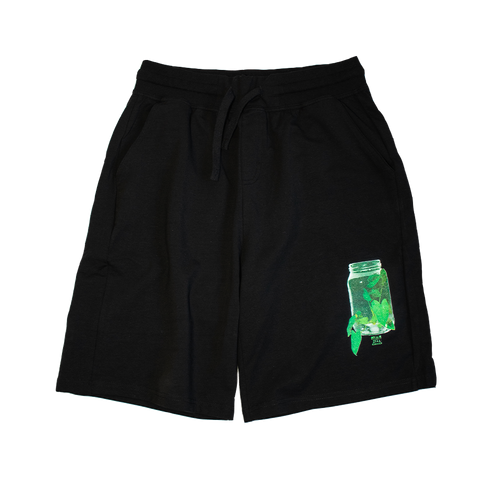 black Think Outside The jar shorts mockup