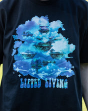 Load image into Gallery viewer, black lifted living graphic t-shirt closeup