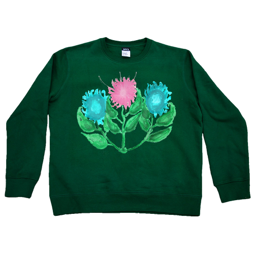 green misfit painted sweater classy fit mockup