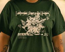Load image into Gallery viewer, green oversized roboflower onecolor t-shirt graphic closeup