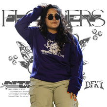 Load image into Gallery viewer, purple roboflower one color hoodie female model mockup