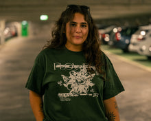 Load image into Gallery viewer, woman wearing oversized green roboflower onecolor t-shirt