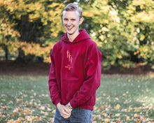 Load image into Gallery viewer, man laughing while wearing red mindcontrol hoodie
